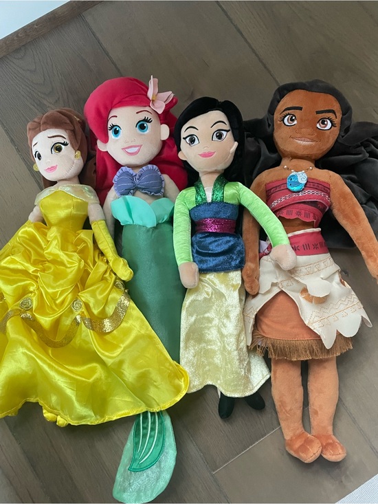Disney Other - Disney Princess Plush Doll Bundle (4) Moana, Arielle, Belle, Mulan.